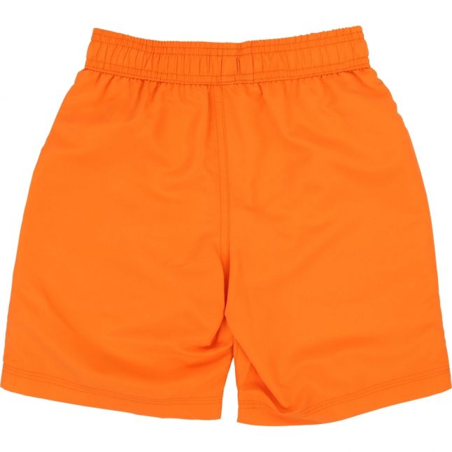 Boys Orange Branded Leg Swim Shorts