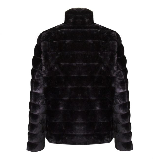 Womens Black Vifarry Faux Fur Jacket