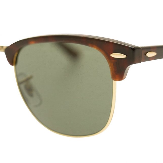 Unisex Tortoise/Arista/Green RB3016 Clubmaster Sunglasses