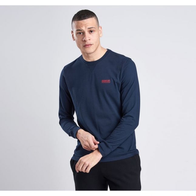 Mens Navy Logo L/s T Shirt