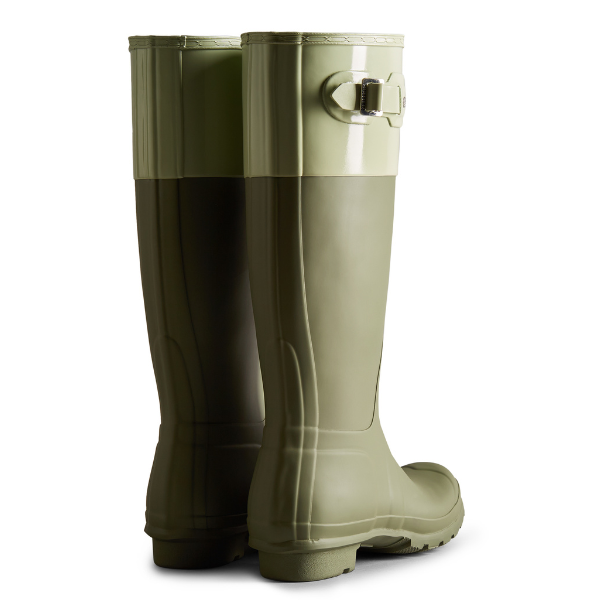 Womens Hunter Lichen Green/Muffled Green Tall Colour Block Boot