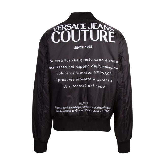 Mens Black Reversible Baroque Bomber Jacket