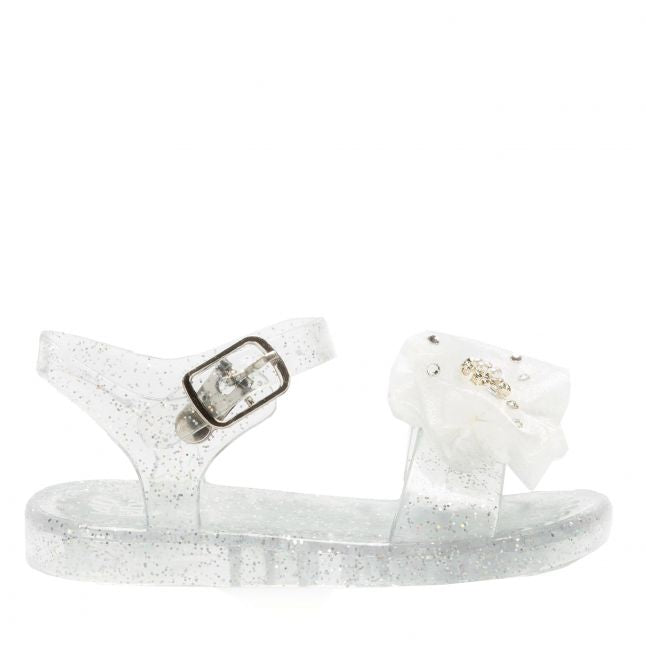 Girls White Jenny Bow Jelly Sandals