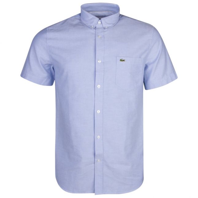 Mens Blue Oxford Regular Fit S/s Shirt