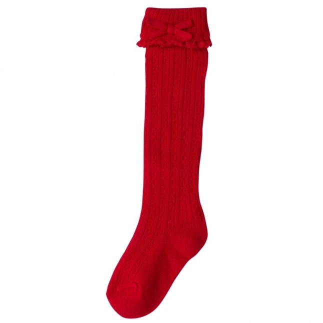 Girls Red Knitted Socks