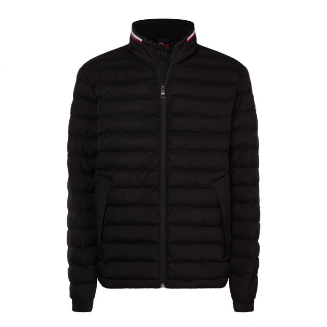 Mens Jet Black Stretch Quilted Jacket