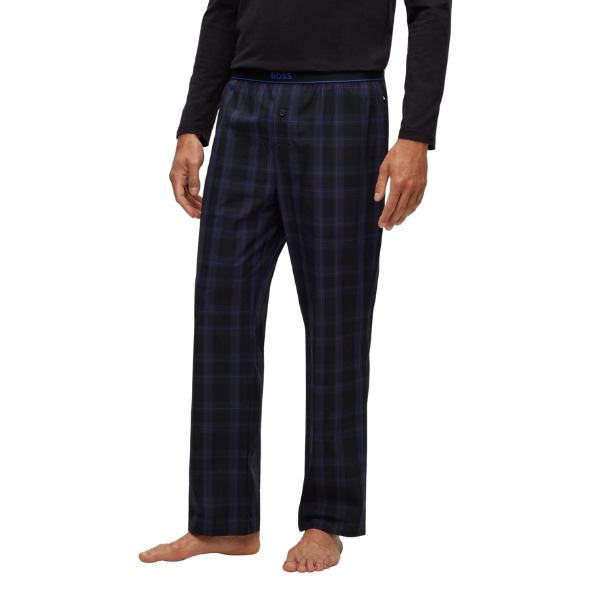 Mens Black/Blue Urban Long Set PJ Set