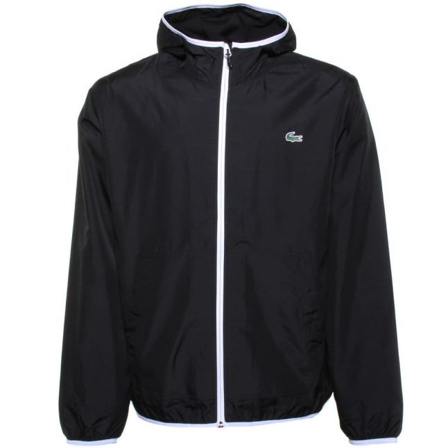 Mens Black Branded Hooded Jacket