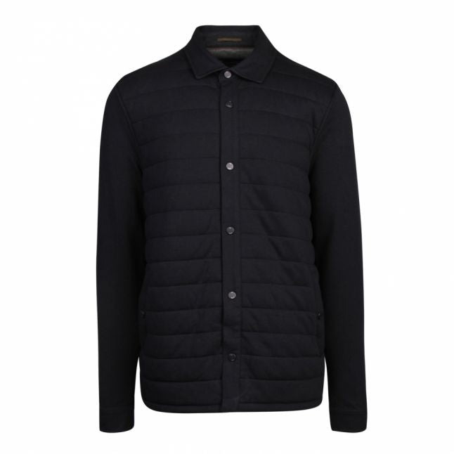 Mens Navy Bisclas Quilted Overshirt