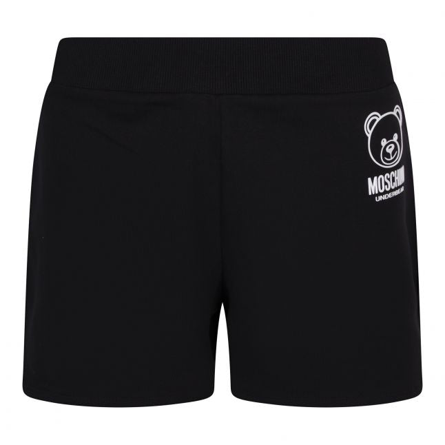 Womens Black Outline Toy Sweat Shorts