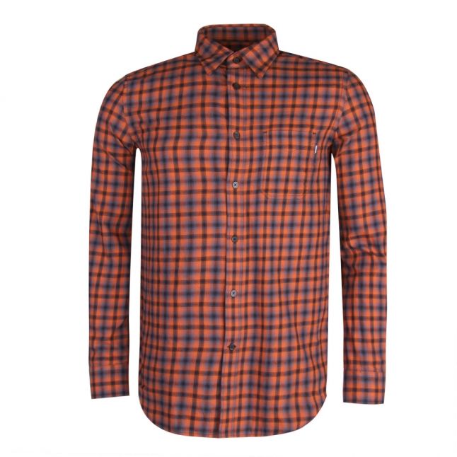 Mens Orange S-Cull-A Check L/s Shirt