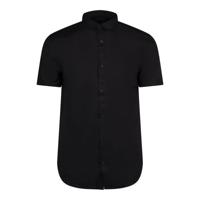 Mens Black Stretch S/s Shirt