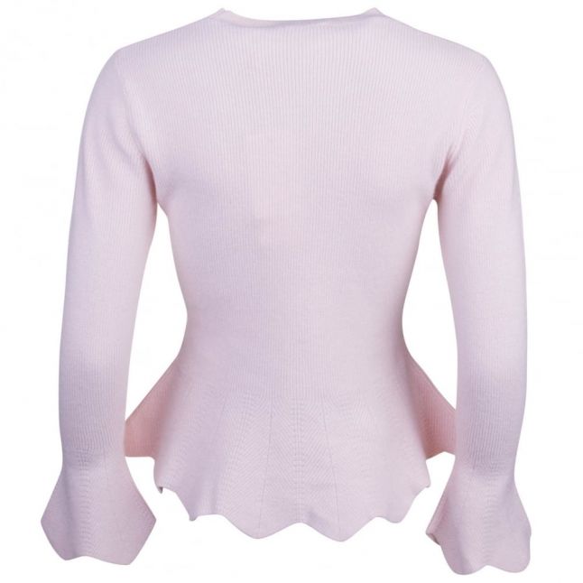 Womens Pale Pink Bobbe Peplum Knitted Top