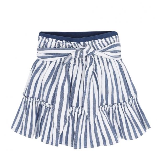 Girls Blue Soft Stripe Skirt