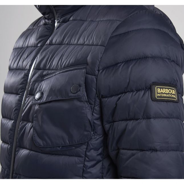 Mens Navy Ouston Hooded Quilted Jacket