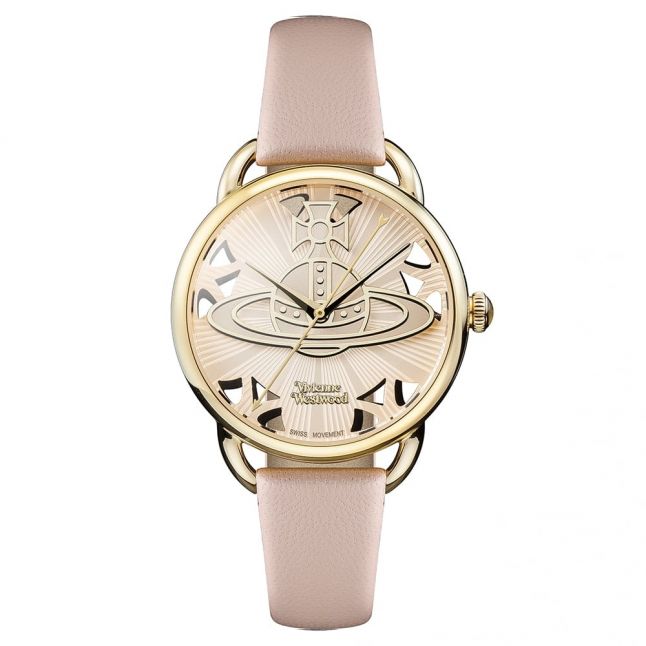 Womens Vivienne Westwood Pink Leadenhall Leather Strap Watch