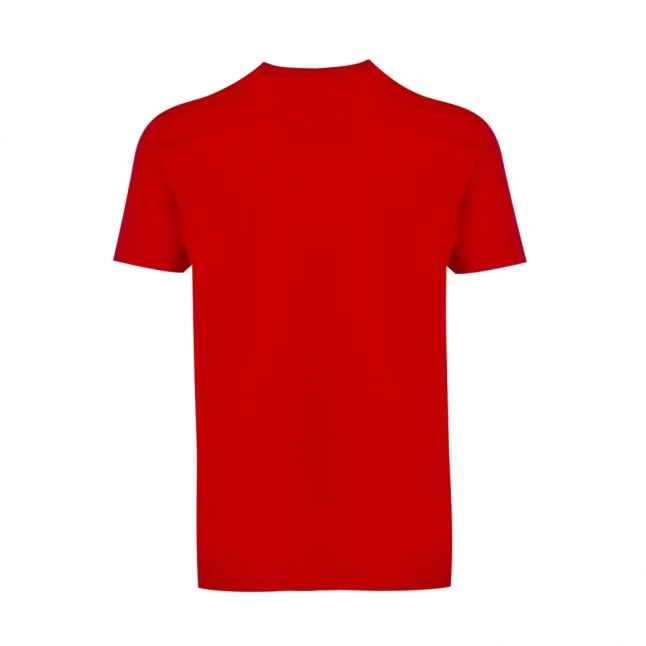 Athleisure Mens Bright Red Tee Curved Logo S/s T Shirt