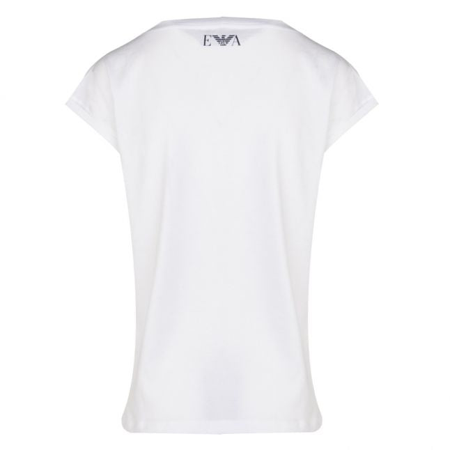 Womens White Script Logo S/s T Shirt