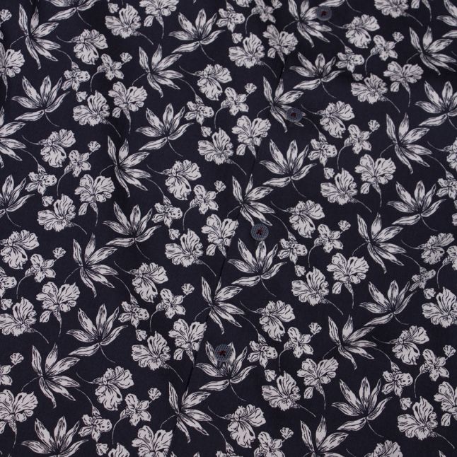 Mens Navy Koalr Floral Print S/s Shirt