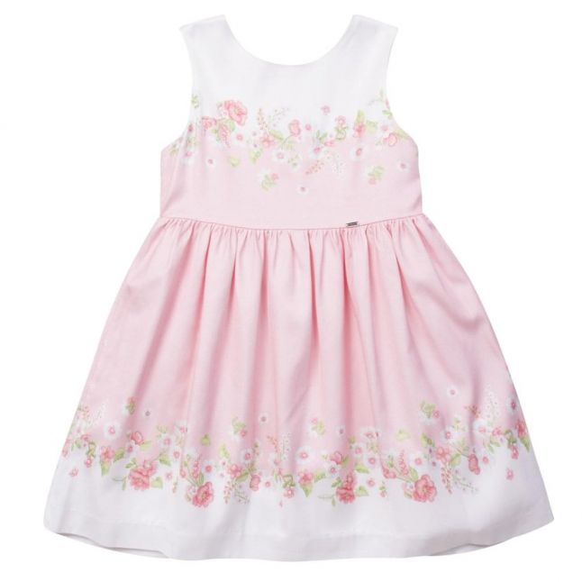 Girls Rose Floral Border Dress