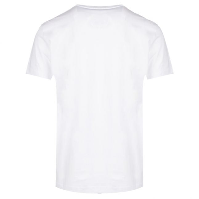 Mens White Branded Label S/s T Shirt