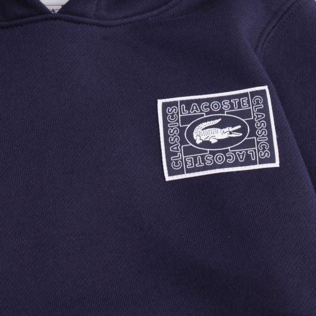 Boys Navy Croc Logo Hooded Sweat Top