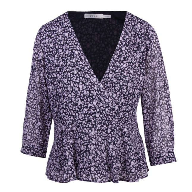 Womens Navy Vioela Orchid Petal Blouse