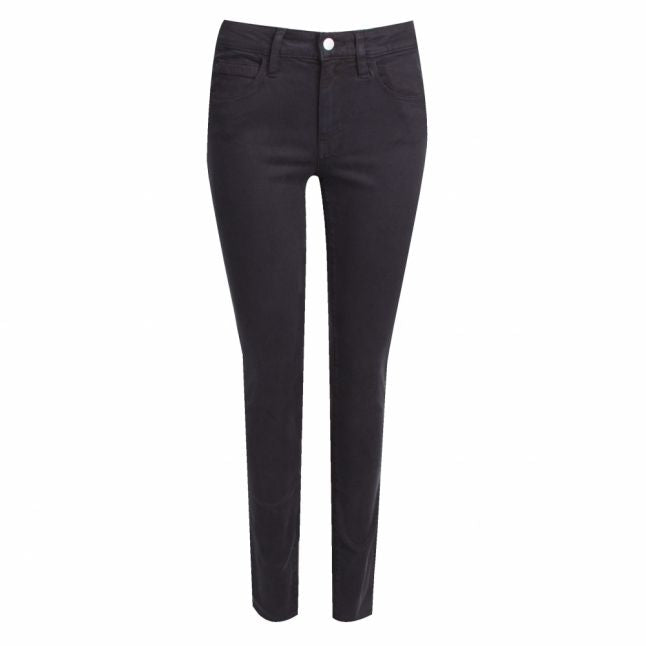 Womens Black Mid Rise Skinny Fit Stretch Twill Jeans