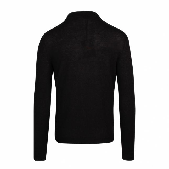 Mens Black Newtrik Fine Roll Neck Knitted Jumper