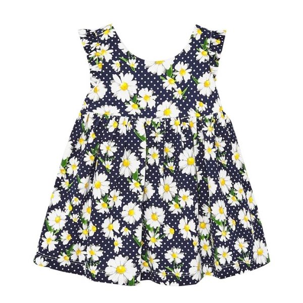 Infant Navy Daisy Printed Dress