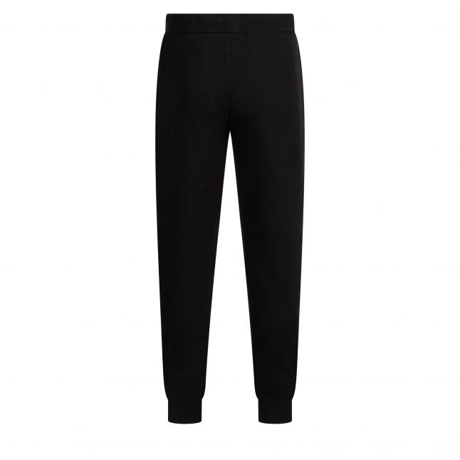 Mens Black Waffle Lounge Cuff Pants