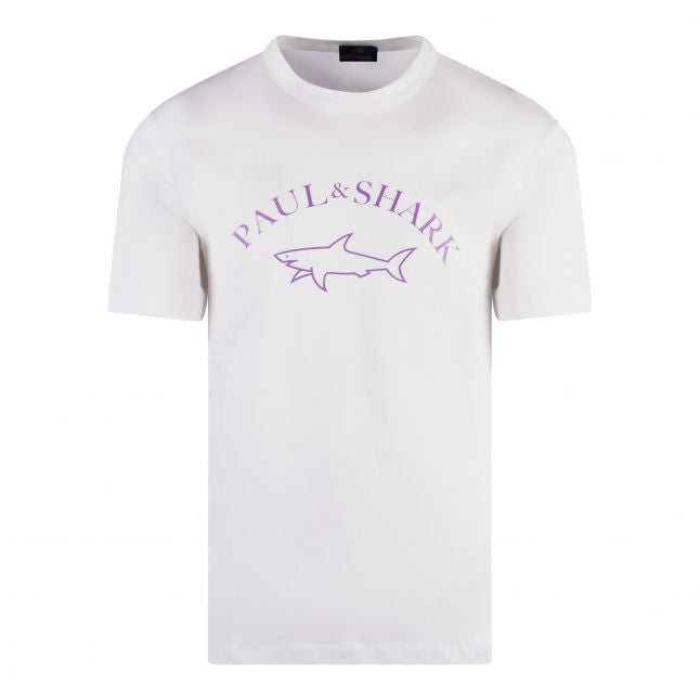 Mens White Colour Logo S/s T Shirt