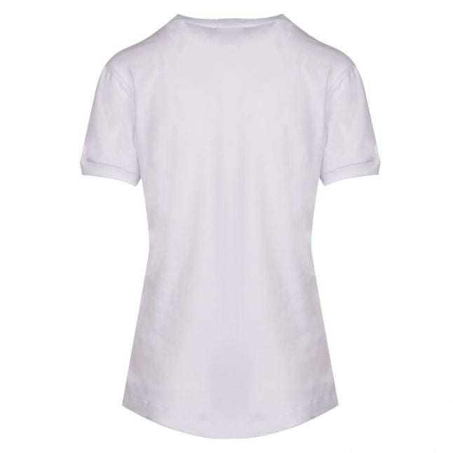 Womens Optical White Embroidered Logo S/s T Shirt