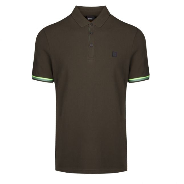 Casual Mens Khaki Printcat S/s Polo Shirt