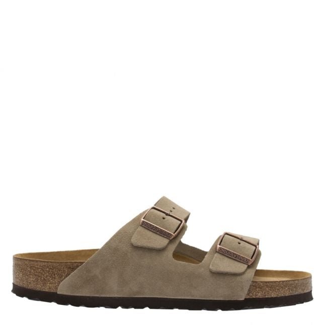 Mens Taupe Suede Arizona Slide Sandals