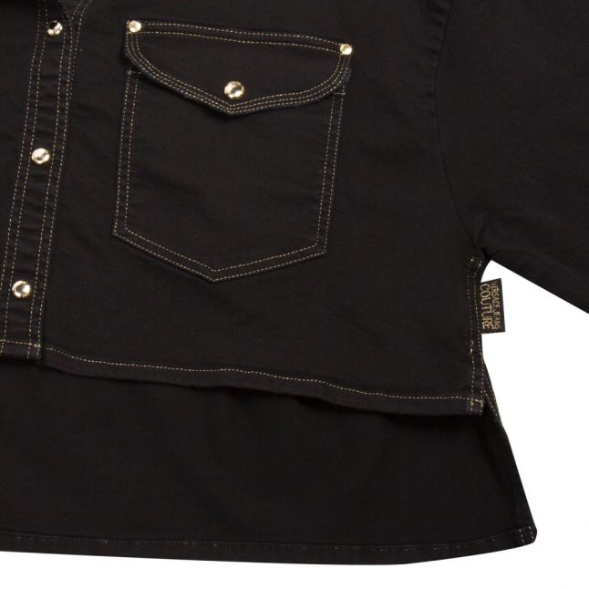 Womens Black Western Short Shirt