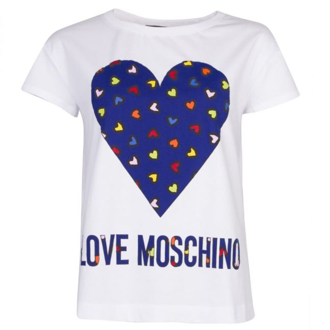 Womens White Love Heart S/s T Shirt