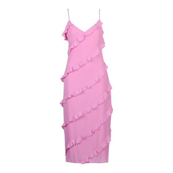 Womens Posie Pink Nadine Ruffle Midaxi Dress