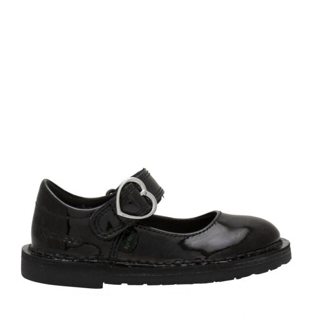 Infant Black Patent Adlar Heart Mary Jane Shoes (5-12)