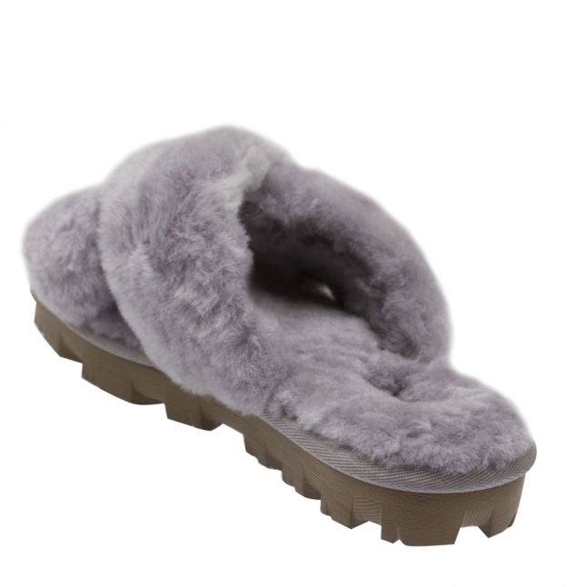 Womens Soft Amethyst Fuzzette Slide Slippers