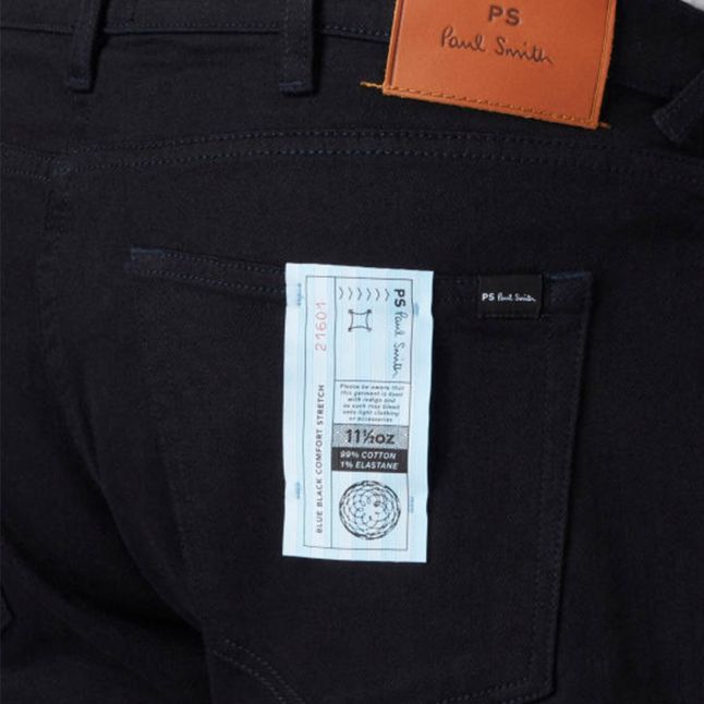 Mens Blue Black Wash Tapered Fit Jeans