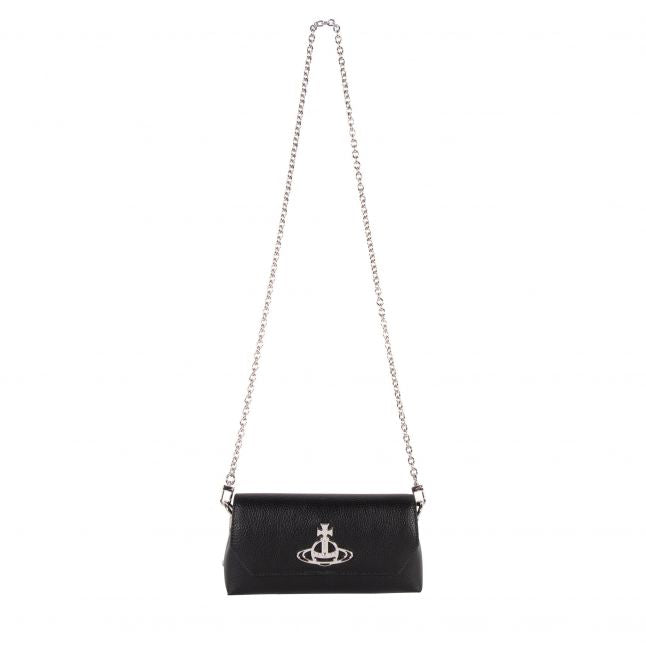 Womens Black Mini Pouch Chain Bag