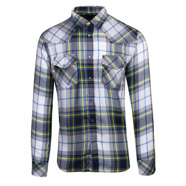 Mens Black/Yellow S-East-Long-F Check L/s Shirt