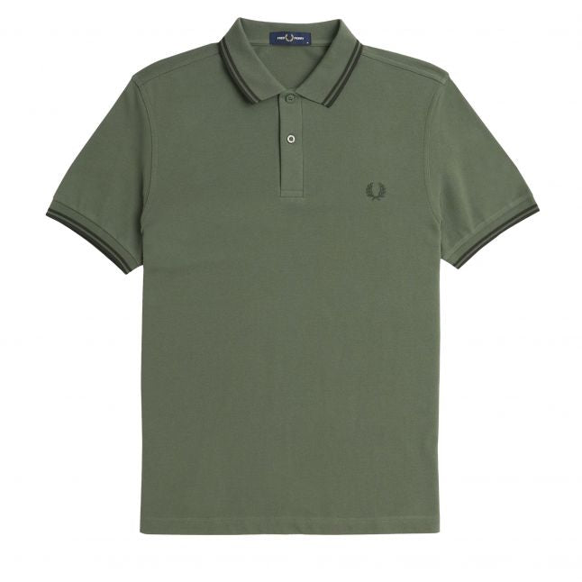 Mens Laurel Green/Night Twin Tipped S/s Polo