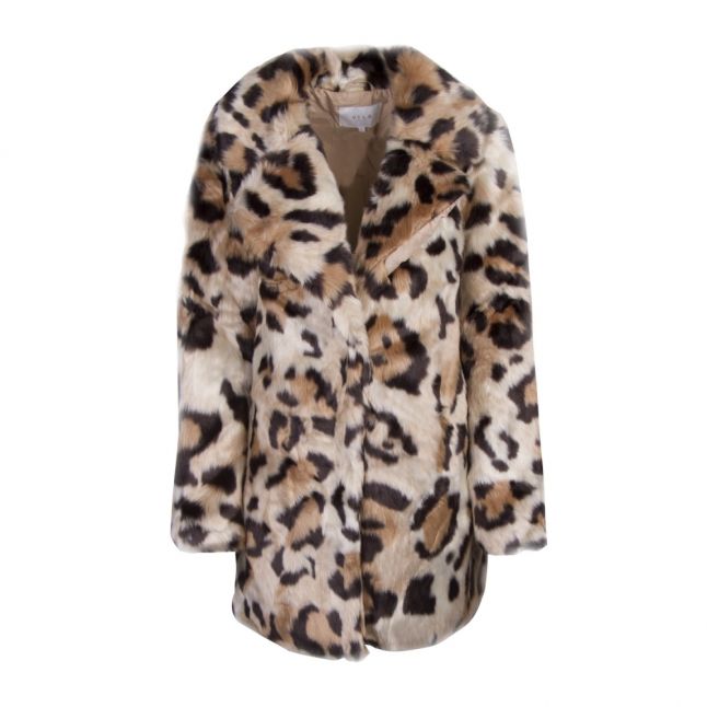 Womens Soft Camel Vimondana Animal Faux Fur Coat