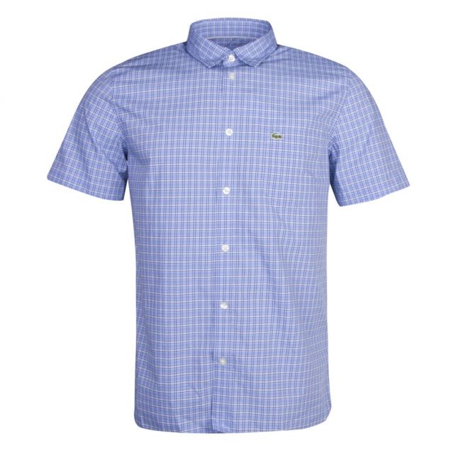 Mens Lagoon Fine Check Regular Fit S/s Shirt