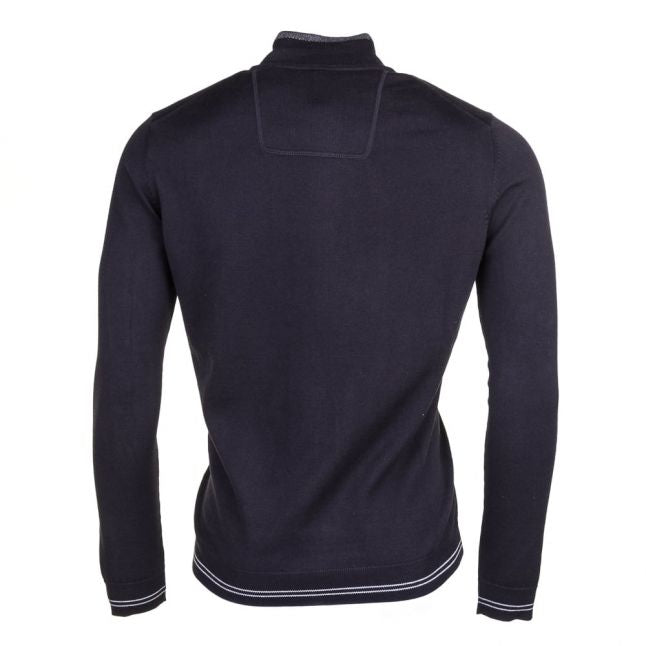 Mens Black Zime Half Zip Knitted Jumper