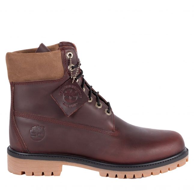 Mens	Burgundy Full Grain 6 Inch Premium Boots