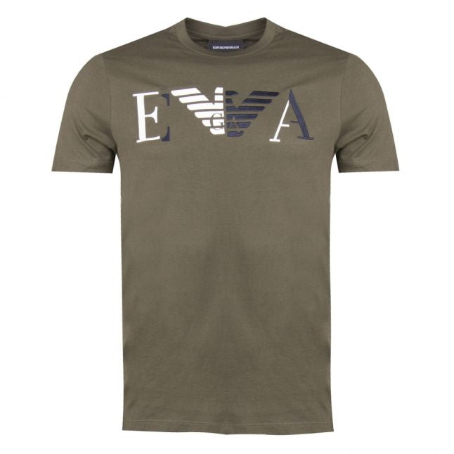 Mens Khaki EA Logo S/s T Shirt