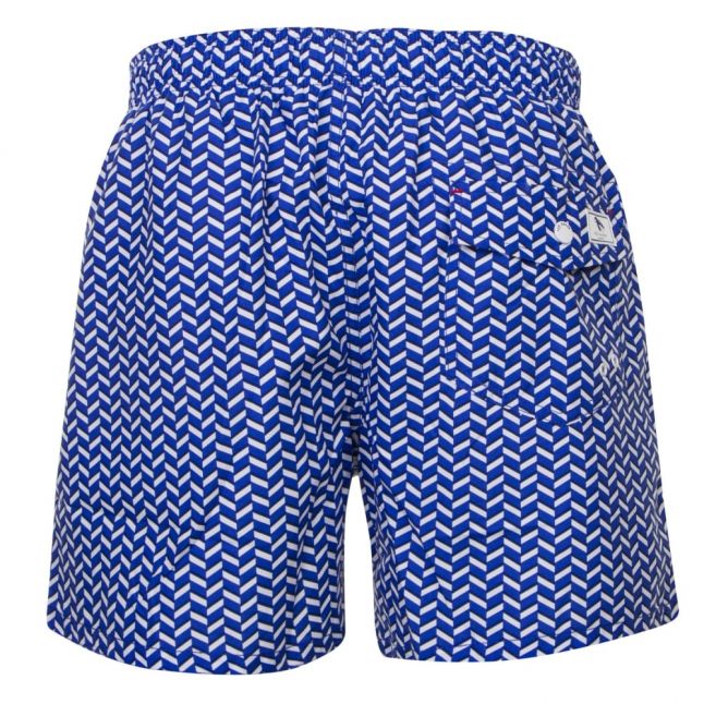 Mens Blue Caven Geo Swim Shorts